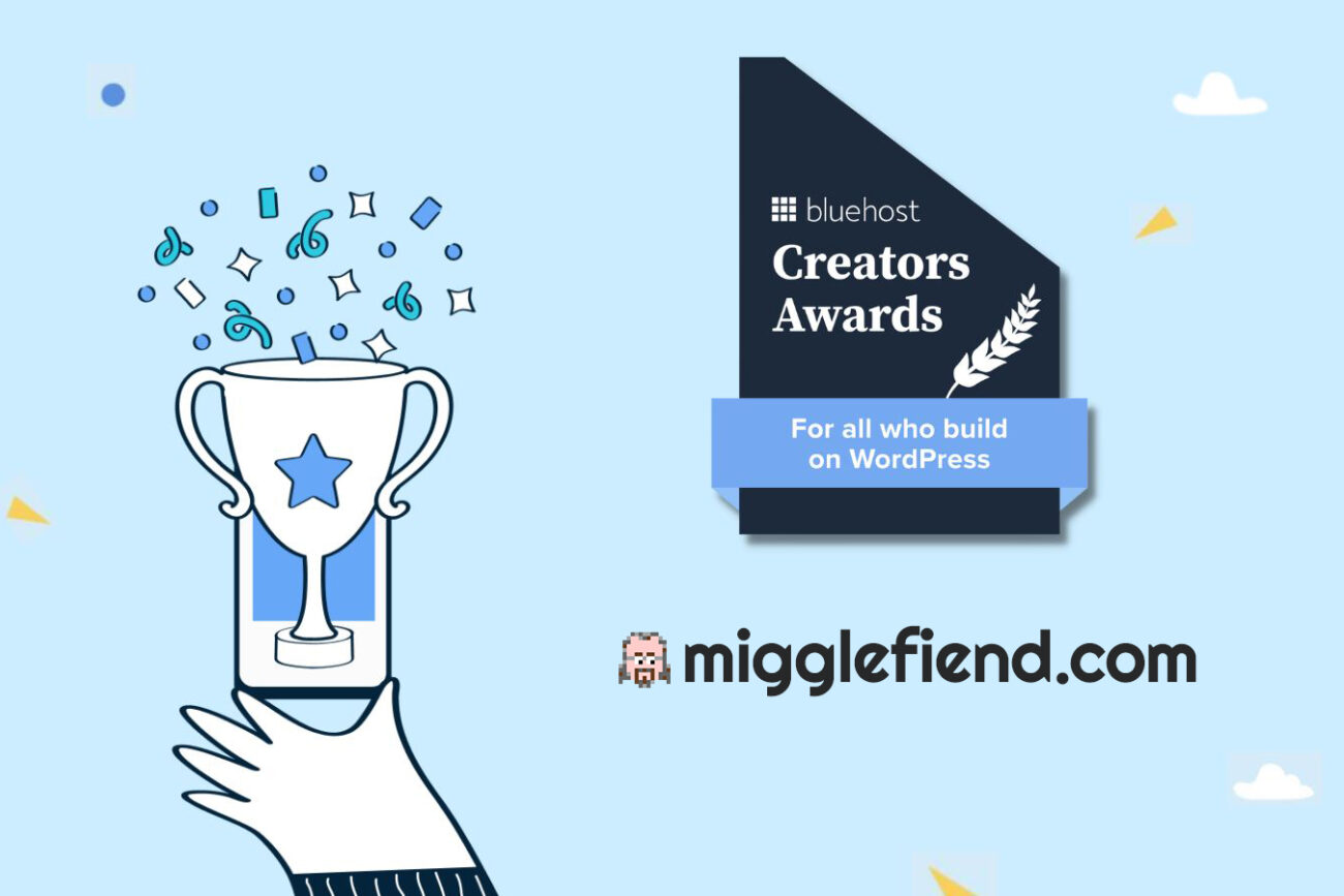 Bluehost Award migglefiend 2023